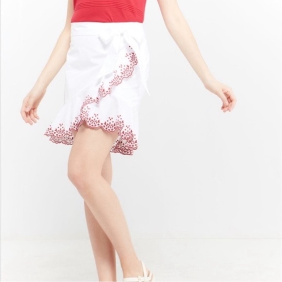 Rebecca Minkoff Alice Perforated Pattern A-Line Layered Skirt - Picture 3 of 16